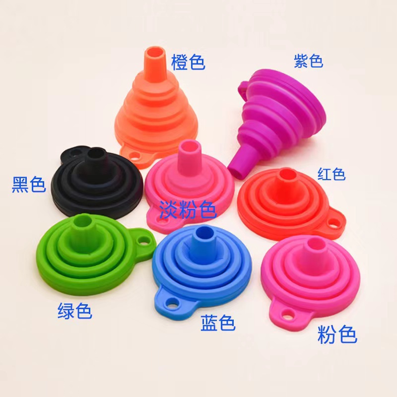Factory Direct Sales Silicone Foldableing Funnel Kitchen Food Grade Silicone Funnel Cross-Border Supply Set Mini Universal