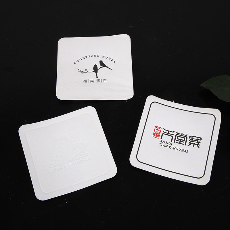 Hotel disposable absorbent paper coaster Barber Shop Bar cocktail absorbent paper coaster can be printed logo