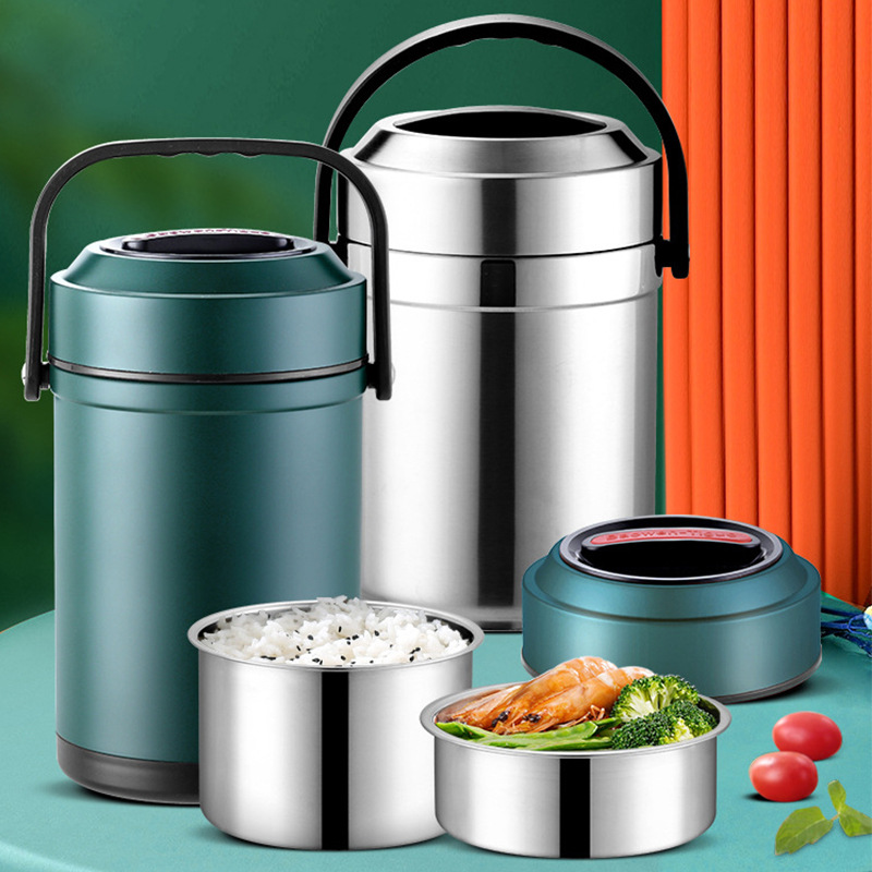 Student Lunch Box Stainless Steel Insulation Lift Barrel Large Capacity Multi-Layer Office Workmen Portable Lift Pot Portable Lunch Box