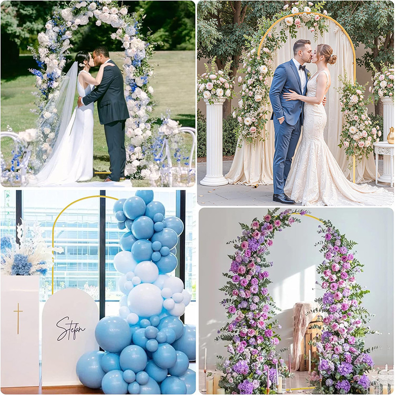 Metal Fabric Balloon Arch Stand Arc Wedding Iron Art Moon Hole Frame Bouquet Decoration Half Circle