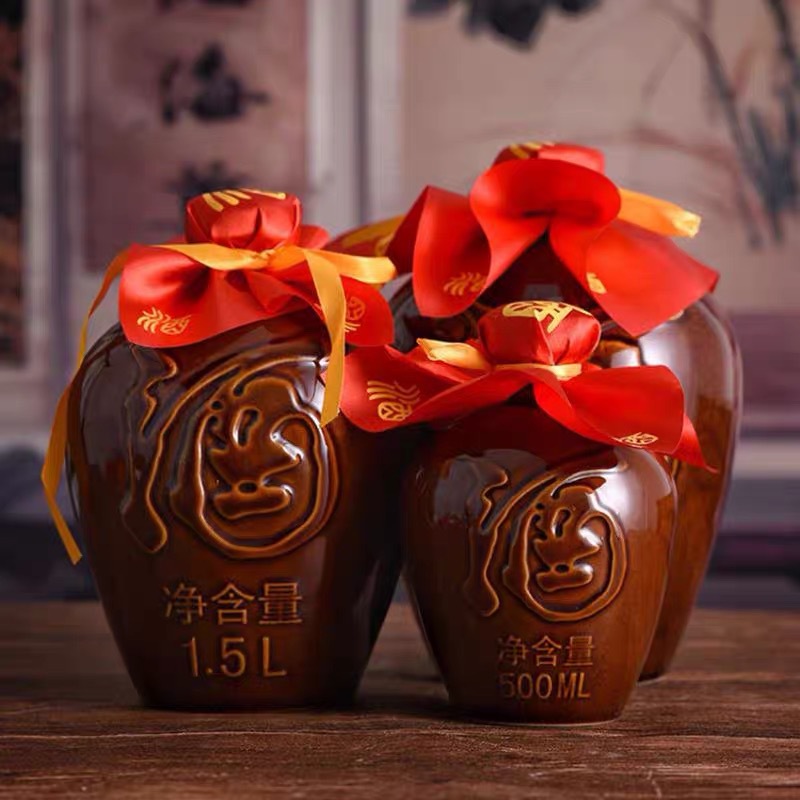 [Лунфэн Винная бутылка] Оптовая продажа Керамическая банка с драконом и фениксом 1-2-3- 2.5-5кг Запечатанная винная банка Винный горшок Винная банка для хранения