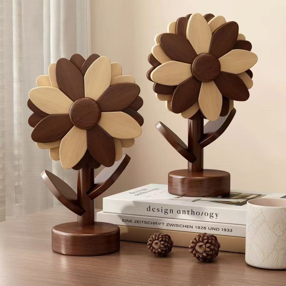 Tree Windmill Insulation Mat Bamboo Solid Wood Placemat Coaster Anti-Scalding Mat Creative Table Decoration