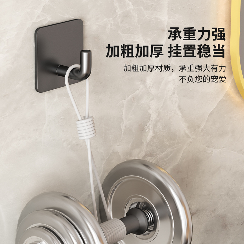 Cross-border 304 stainless steel strong sticky hook punch-free seamless single Hook bathroom kitchen door rear metal coat hook