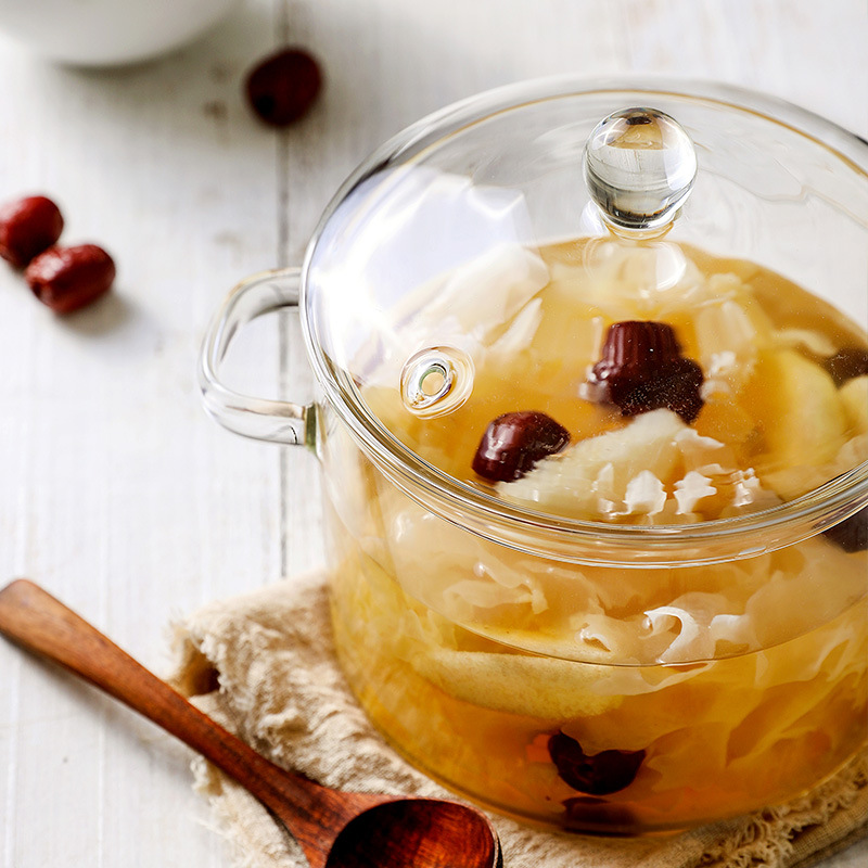 Double-Eared Soup Pot, High Borosilicate Glass Pot with Lid, Suitable for Electric Ceramic Stove, Health-Preserving Cooking Pot, Dormitory Instant Noodle Bowl