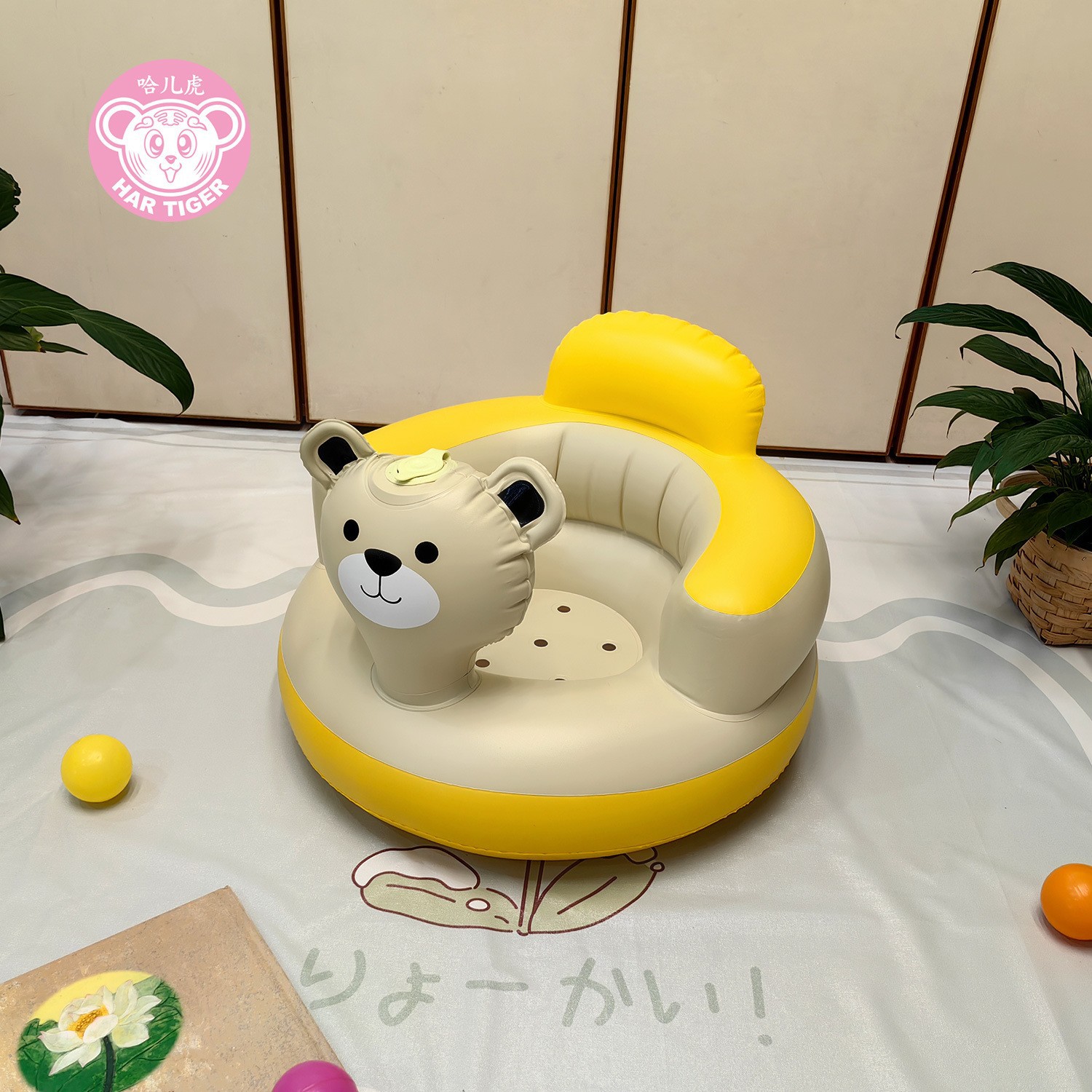 Bear Inflatable Children's Learning Chair Sofa Light Luxury Seat Dining Chair Sitting and Standing Artifact Baby Learning Seat New Product