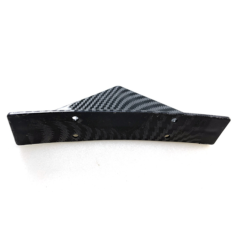 Car modification triangular plane curved rear spoiler bright black carbon fiber bumper chassis decorative deflector