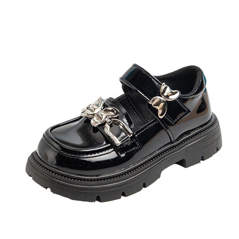 Black Leather Shoes for Children, British Style Performance Shoes, 2025 Casual Mary Jane Shoes for Older Children, Loafers, Versatile