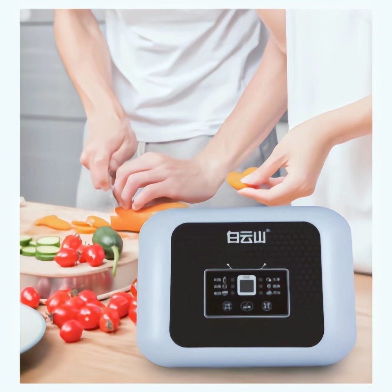 Baiyunshan Fruit and Vegetable Cleaning Machine for Home Use, Disinfection, Sterilization, Pesticide Residue Removal, Food Purifier, Smart Vegetable Washer, Sterilization