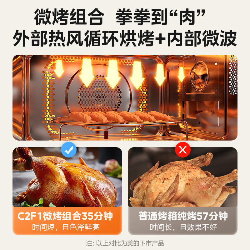 Midea 23 liters large capacity frequency conversion microwave oven steam massive cloud recipe micro baking and frying all-in-one machine C2F1