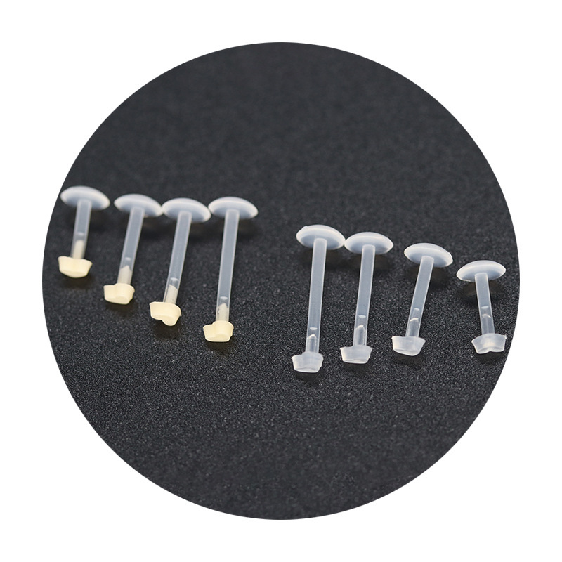 Amazon Transparent Invisible Lip Nail Soft Rod Piercing Lip Nail Bulk Parts Acrylic Transparent Eyebrow Nail Wholesale