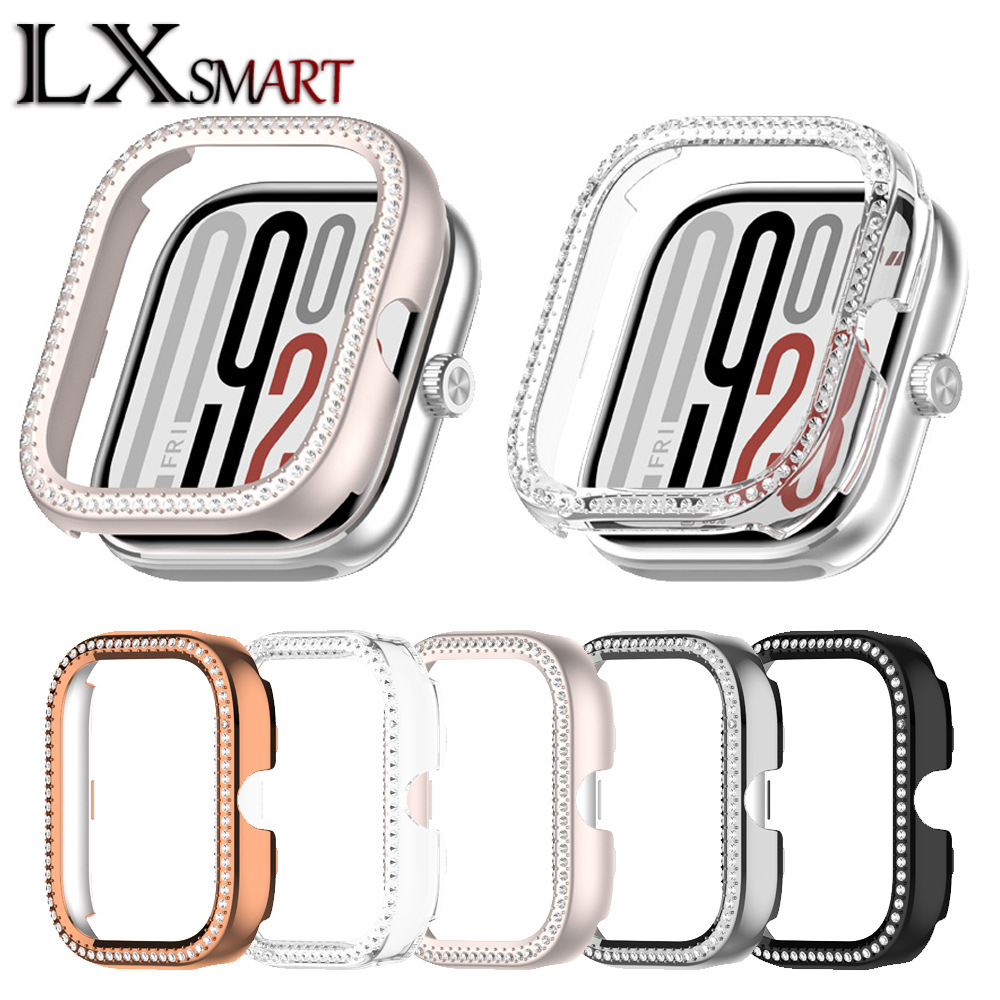 Защитный чехол с вырезом для Redmi Watch4/5/6 из ПК с инкрустацией алмазами для Redmiwatch5A/5L, полукейс