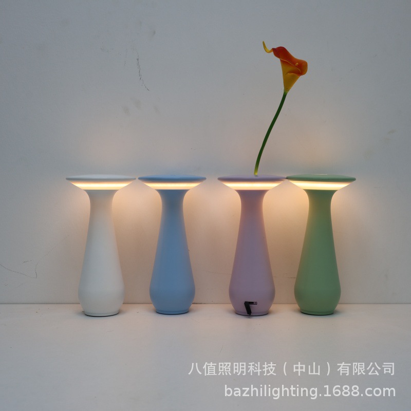 Cross-Border Blessing Bottle Creative Simple Warm Vase Lamp Flower Arrangement Atmosphere Table Lamp Creative Rechargeable Table Lamp B&B