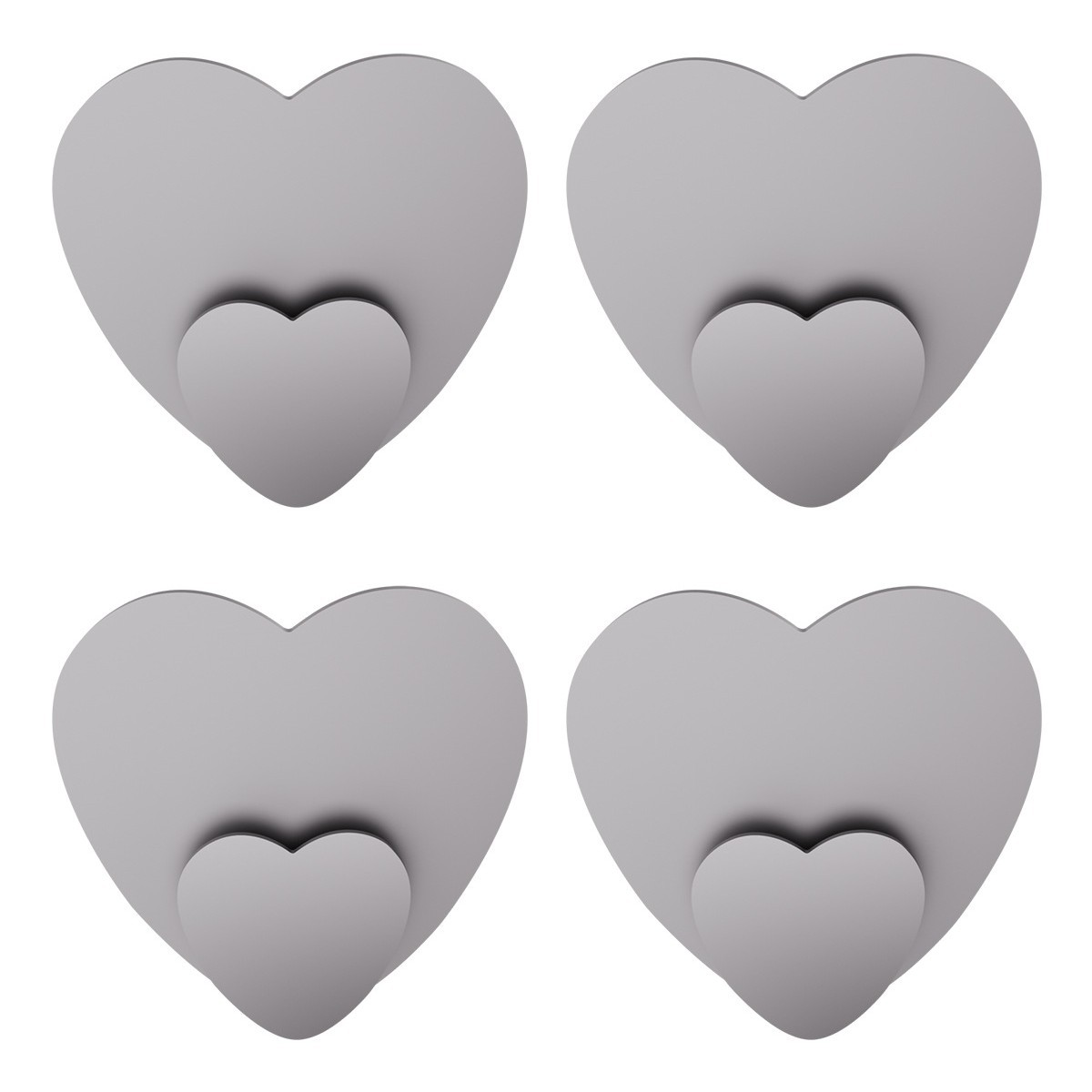 Factory Direct Sales Stainless Steel Heart Hanging Brushed Titanium Hook Punch-Free Strong Adhesive Bathroom Wall Sticker