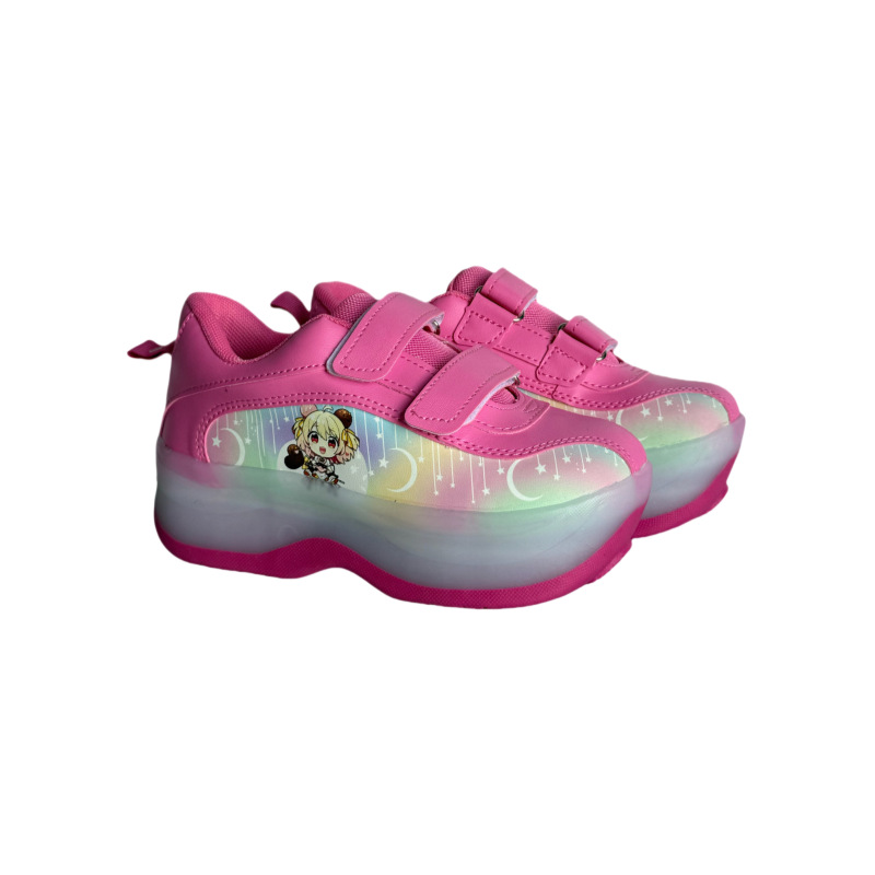 Children's Men's and Women's Roller Skating Four-Wheel Automatic Walking Shoes for Beginners, Velcro Fashionable and Trendy Toys