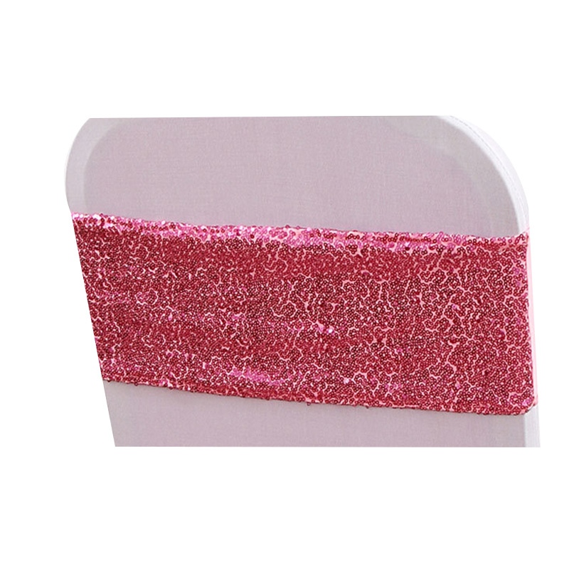 Conference Elastic Printed Wedding Banquet Sashes, Wedding Supplies, Banquet Decoration Chair Back Flowers, Chair Covers with Sequins