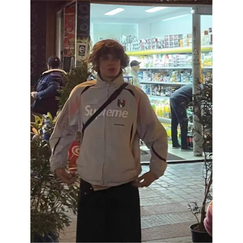 2025 European and American Drill Functional Windbreaker Track Jacket Hooded Jacket Drawstring Sports Coat Football