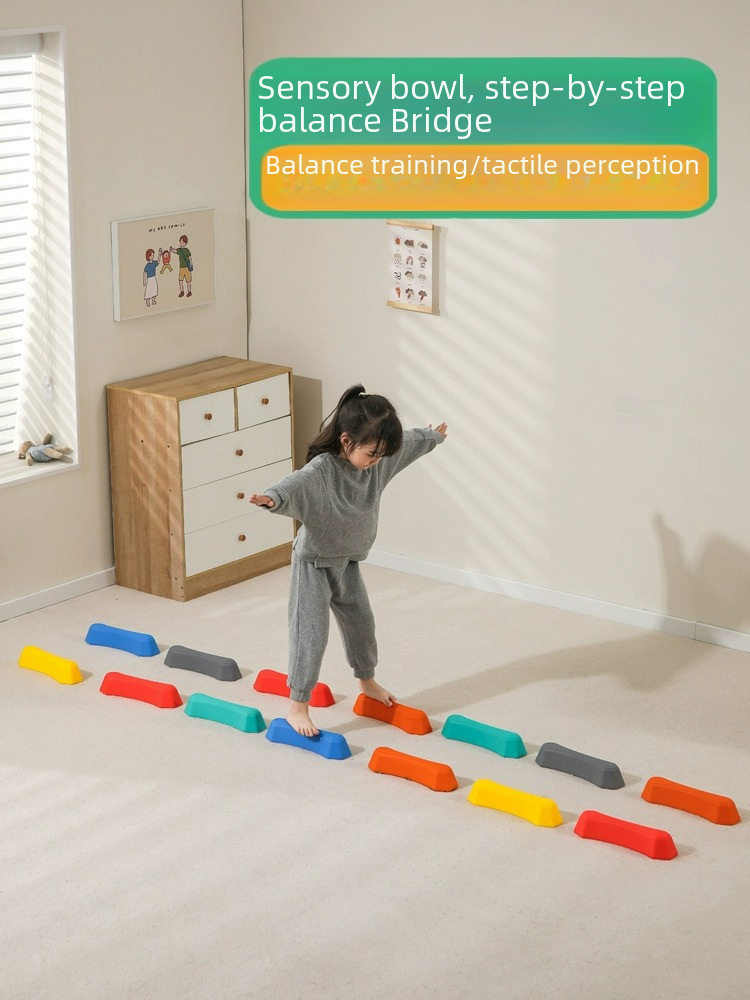 Sensory Integration Crossing the River Stone Balance Board Single-Plank Bridge Kidsren's Training Equipment Kindergarten Physical Fitness Outdoor Physical Exercise