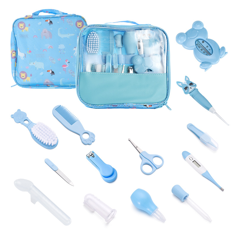 Cross-border Foreign Trade Baby Care suit Baby Nasal Suction Nail Clipper Thermometer 13-piece Daily Cleaning