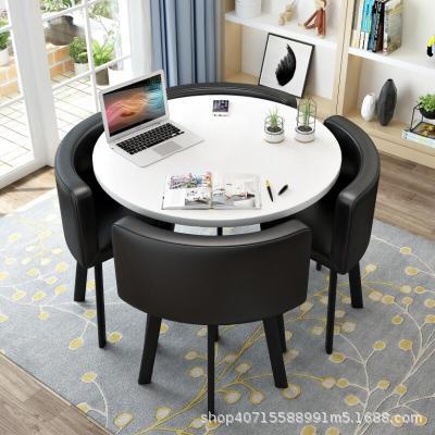 Creative Simple Casual Small Round Table Negotiation Table and Chair Combination Office Reception Table Coffee Milk Tea Shop Dining Table
