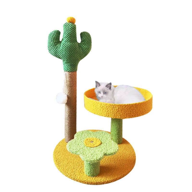 Pineapple Cat Climbing Rack Integrated Cactus Climbing Rack Cat Nest Cat Tree Tower Cat Shelf Jumping Platform Catch Pillar Cat Supplies