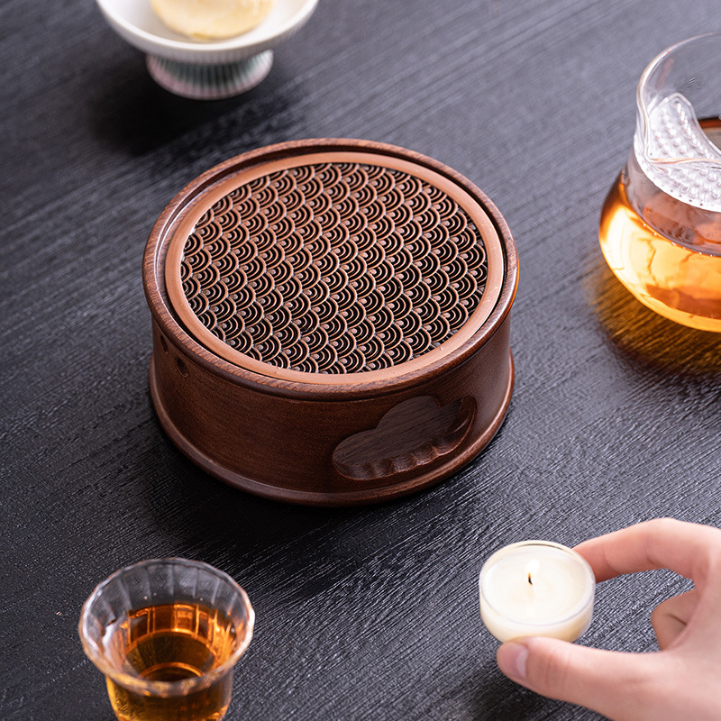 Ореховая свеча для подогрева, маленькая плита, изоляционная основа, подогреватель чая и вина