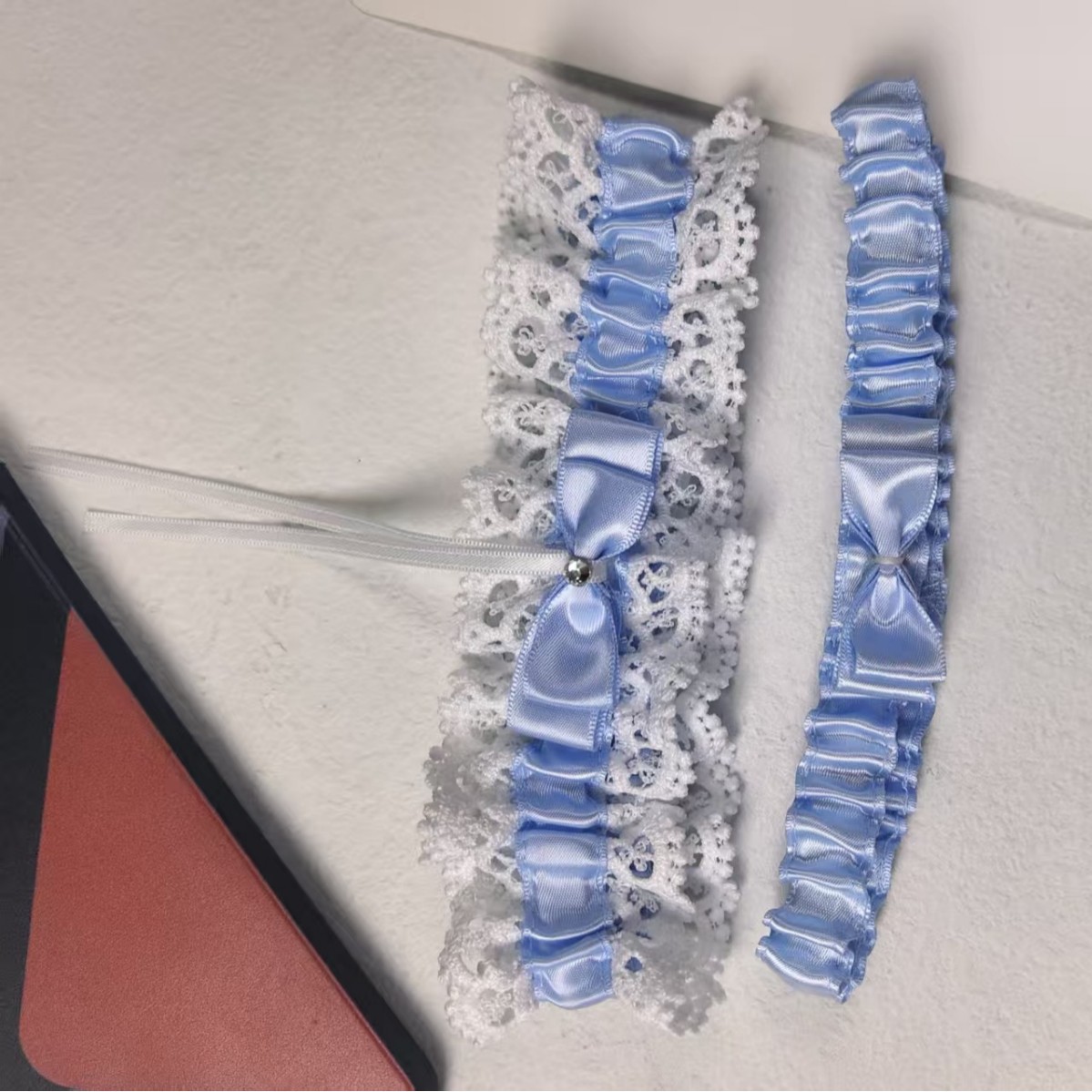 1 Set of New European and American Bridal Lace Stockings with Bows, Sexy Garters, Wedding Thigh Rings, Wedding Accessories