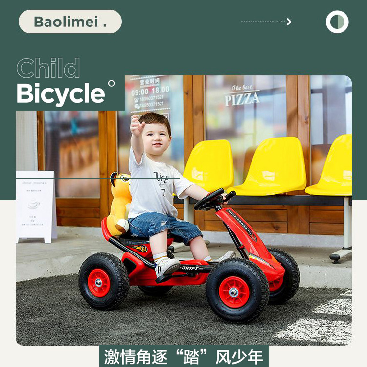 Helian Kidsren's Four-Wheel Go-Kart Baby Pedal Exercise Bike Kidsren Can Sit Four-Wheel Atv Pedal Bicycle