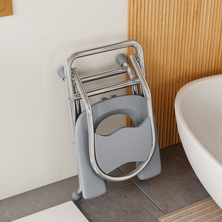 Stainless Steel Foldable Toilet for the Elderly, Pregnant Women's Toilet Chair, Squat Toilet Chair, Non-Slip Squat Pit, Elderly U-Shaped
