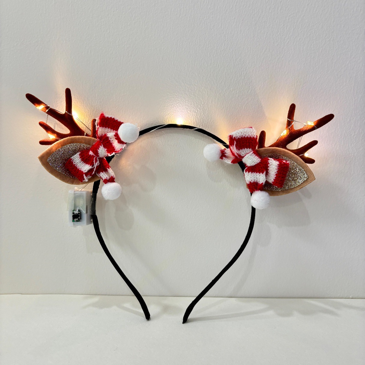 2025 New Christmas Children's Red Scarf Antlers Elk Headwear Girls Hairpin Santa Claus Hairpin