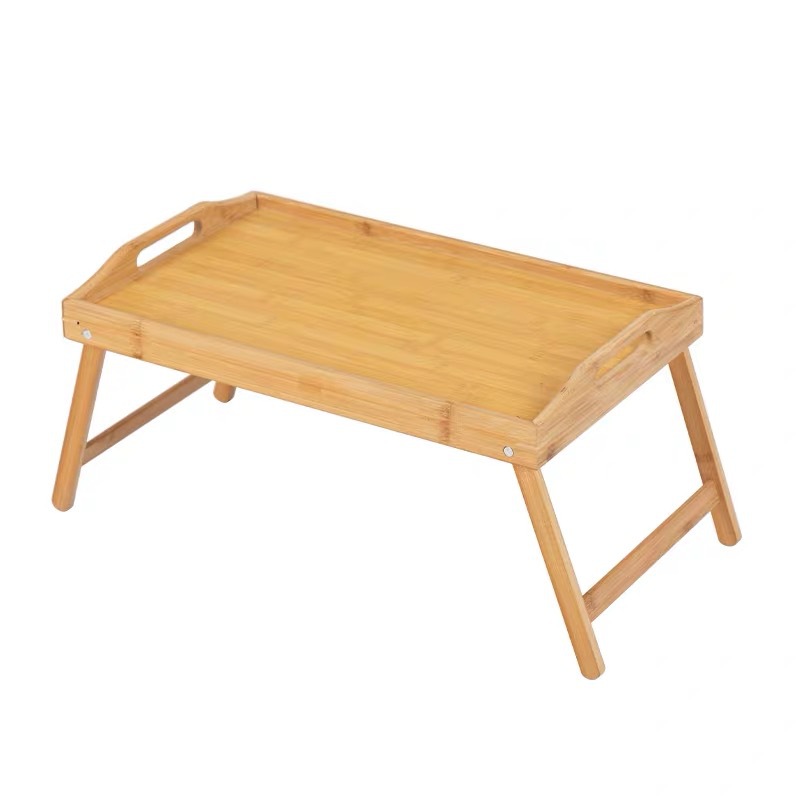 Foldable Dining Tray with Legs for Bed, Bamboo Tray, Wooden Tea Tray, Dining Table, Dormitory Computer Desk, Bay Window Coffee Table