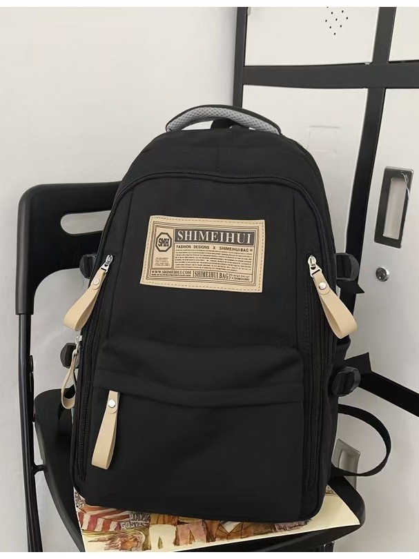 New School Bag Waterproof Middle School Student Large Capacity Solid Color Backpack Female High School Student Oxford Cloth Backpack Casual and Versatile