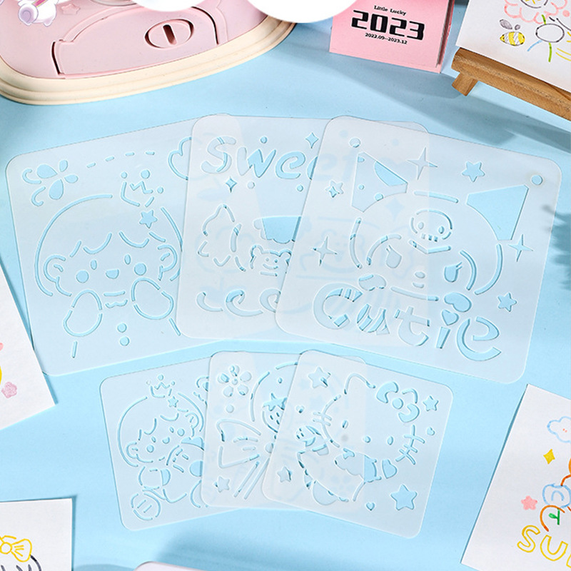 diy hand-drawn hand-drawn account template Hollow drawing mold hand-written newspaper plastic cartoon character drawing graffiti ruler Template