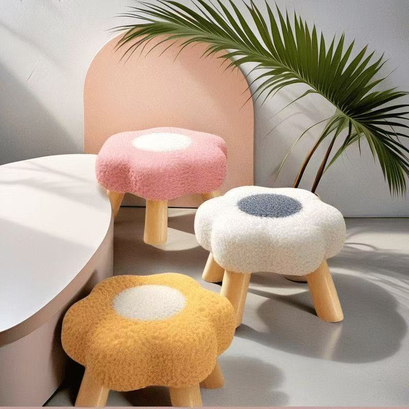 Маленький стул, маленький круглый стул, облачный грибной стул, декор для комнаты, прочный дешевый низкий стул, детский стул