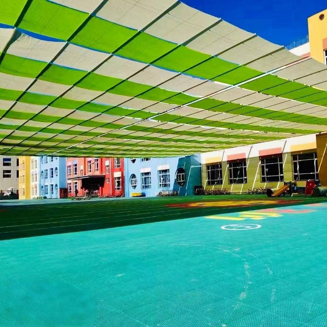 Kindergarten Outdoor Electric Sunshade School Stadium Thermal Insulation Wave Sail Amusement Park Outdoor Polyethylene Sunscreen Net