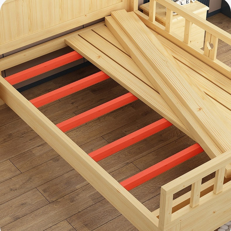 Solid Wood Children's Splicing Bed for Boys and Girls, Princess Bed with Guardrails, Solid Wood Widened Splicing Bed, Single Bed, Wholesale for 12