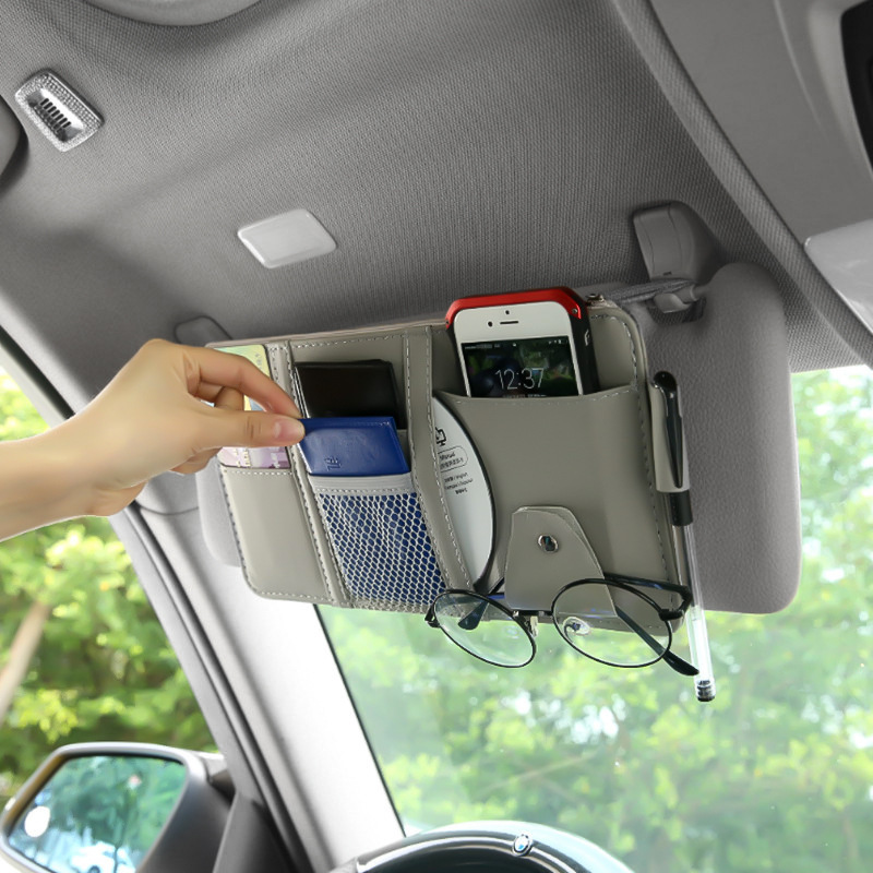 Car sun visor storage multifunctional car car glasses holder card storage bag card holder Bill ID holder