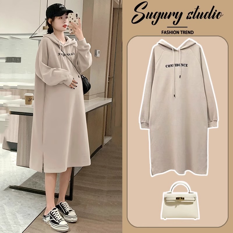 свитер-дресс для беременных женщин осень-зима модный повседневный западный стиль женский топ верхняя одежда весна-осень