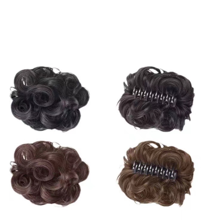Hairpin Bun Maker for Women with Short Curly Hair, Claw Clip Bun Maker, Fluffy Hair Tie
