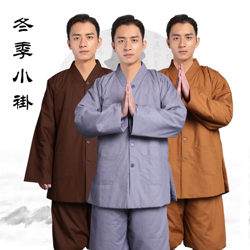 Зимное монашеское пальто с утеплителем, короткий костюм для монахов