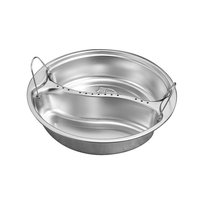 New Style 304 Stainless Steel Two-Compartment Steaming Tray for Steaming Dishes, Suitable for Steaming Pots and Rice Cookers