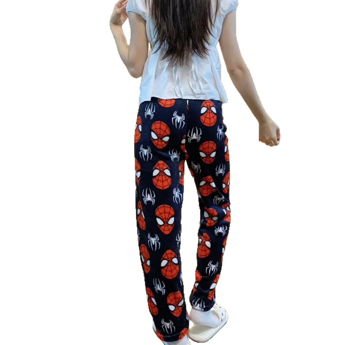 Foreign Trade Large Size Cartoon Flannel Pajamas for Women Autumn and Winter Thickeneded Fleece-Lined Warm Pajamas Home Clothes Winter Pants