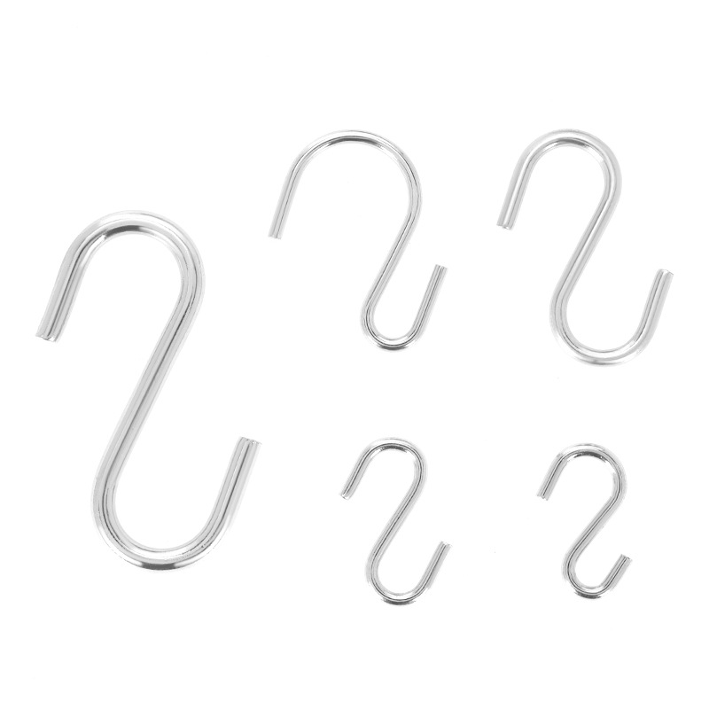 Cross-border Iron Metal Lat Color S-shaped Hook Supermarket Kitchen Clothes Metal Hook Galvanized Iron Hook Small Hook Nickel Plated