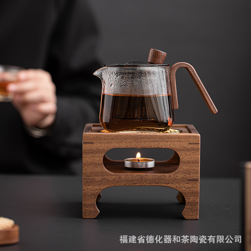 Wholesale walnut solid wood whole wood warm tea table heating warm tea machine warm white wine base candle boiling warm tea stove warm tea