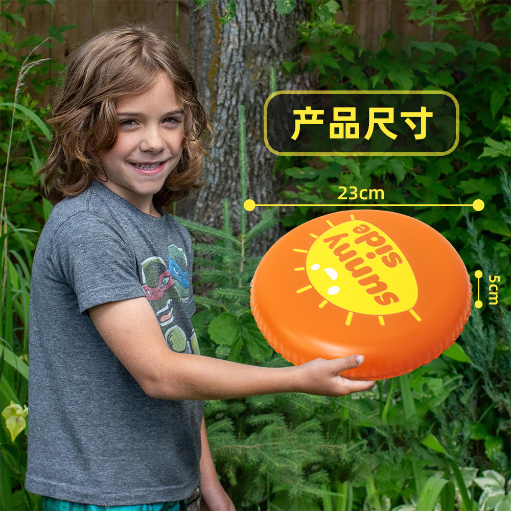 Cross-Border Pvc Inflatable Soft Flying Disc Outdoor Sports Inflatable Flying Disc Toy Cartoon Creative Parent-Child Interactive Large Flying Disc