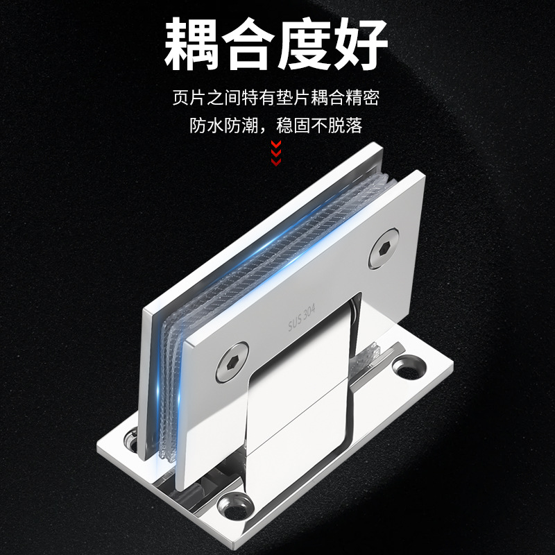 304 stainless steel 90 degree bathroom shower room hinge dumb black frameless glass door clip hinge 180 degree hinge thickened