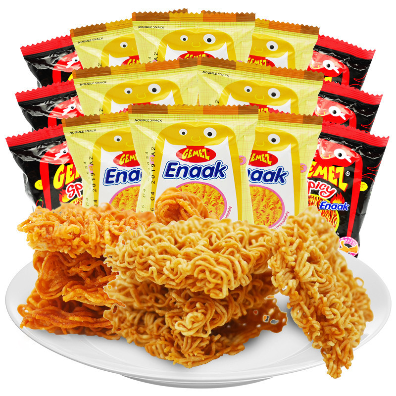 Imported from Indonesia Gemez Chicken Noodles Crispy Noodles Snack Noodles 16g Spicy Grilled Chicken Flavor Snacks Wholesale