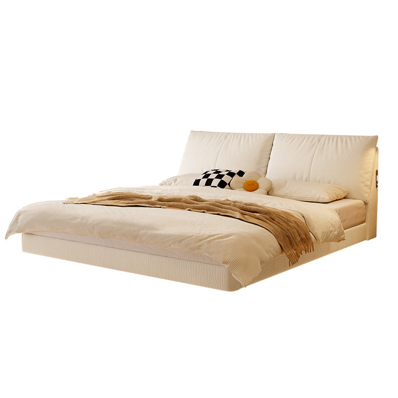 Tongyute Suspension Cream Wind 1.8 Meter Master Bedroom Queen Bed Double Removable Washable Chenille Cat Claw Cloth Soft Bag Cloth Bed