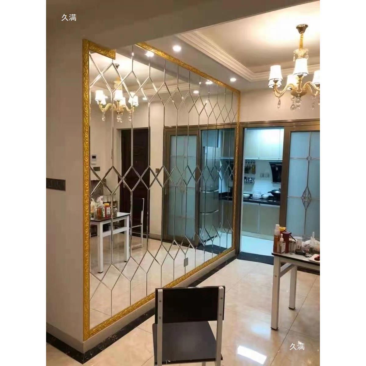 Art Glass Background Wall Living Room Tv Restaurant Gray Mirror Car Engraved Rhombus Mirror Splicing Tea Mirror Factory Store