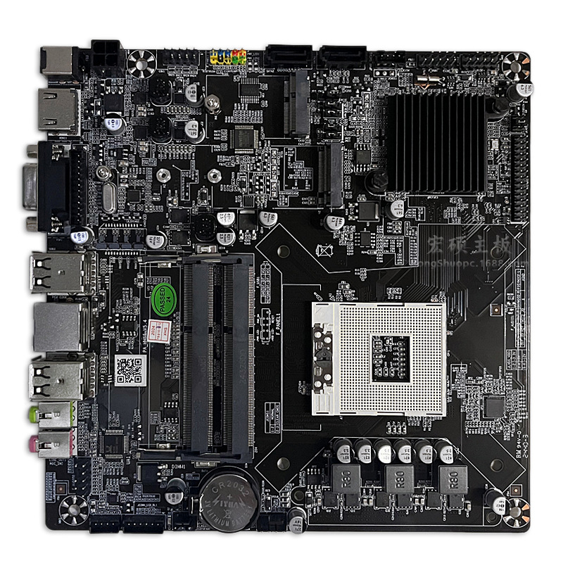 ITX industrial control motherboard HM65 dual memory slot DDR3 mini board PGA988 second and third generation CPU all-in-one motherboard