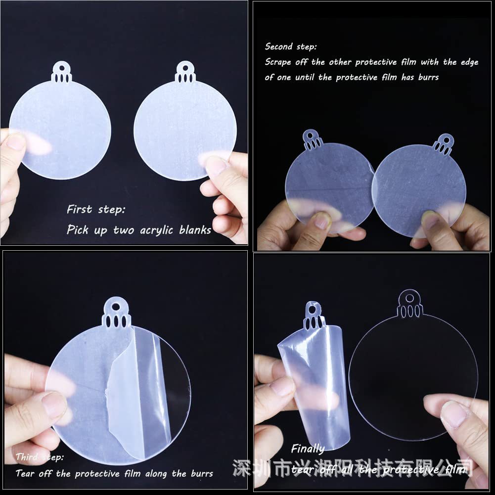 Manufacturer Supplies Blank Acrylic Transparent Disc, Double-Sided Laminated DIY Keychain Combination, Various Shapes Combinations